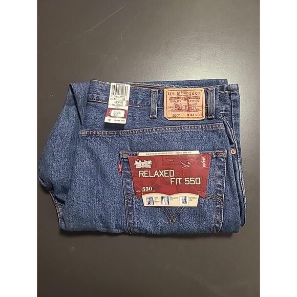 Levis 44 X 30 Mens Jeans 550 Relaxed Fit Tapered Leg Cotton Denim  NEW NWT - Picture 1 of 11
